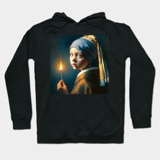 Illuminated Grief: The Match Girl's Lament - Vermeer's Vision Reimagined Hoodie